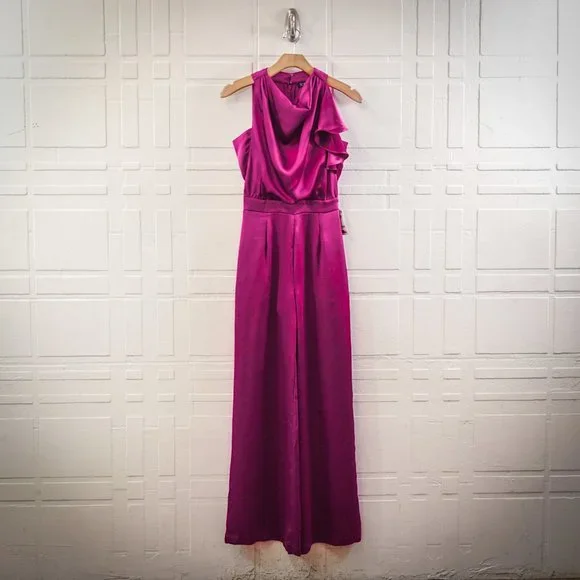 I.N.C Draped Neck Wide Leg Jumpsuit, 8 - Picture 3 of 5